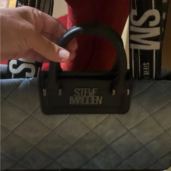 Steve Madden Black and Gray Quilted Tote - Picture 3 of 5